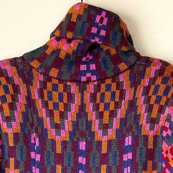 Farm Rio Tapestry Scarf Sweater Maxi Dress Knit Pink Multi Small NWT - Picture 8 of 14